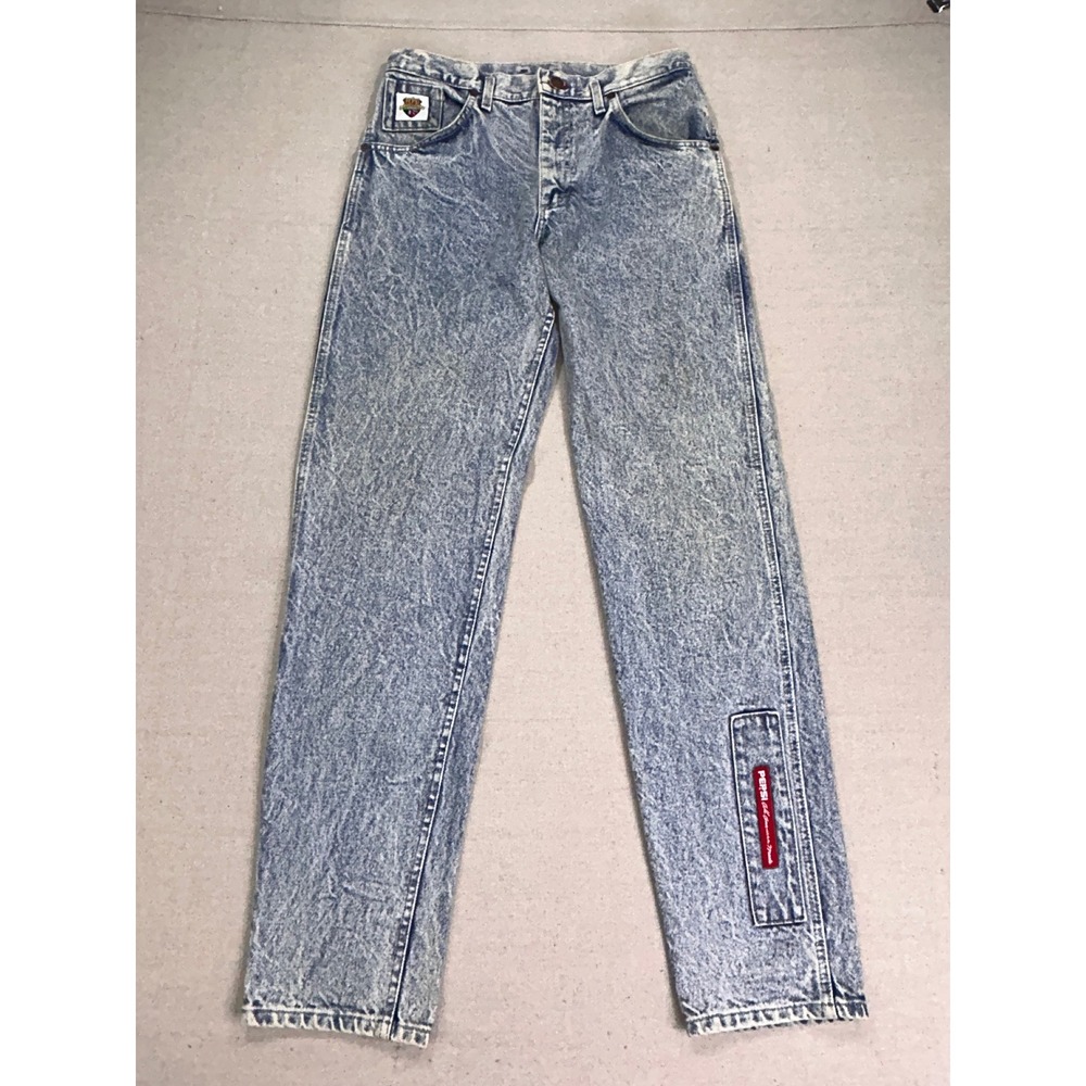 Vintage Pepsi University Acid Wash Jeans Mens 32x34 Made in USA Blue Denim 90s